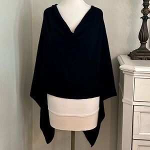 Minnie‎ Rose Cashmere Ruana Shrug Poncho Black One Size